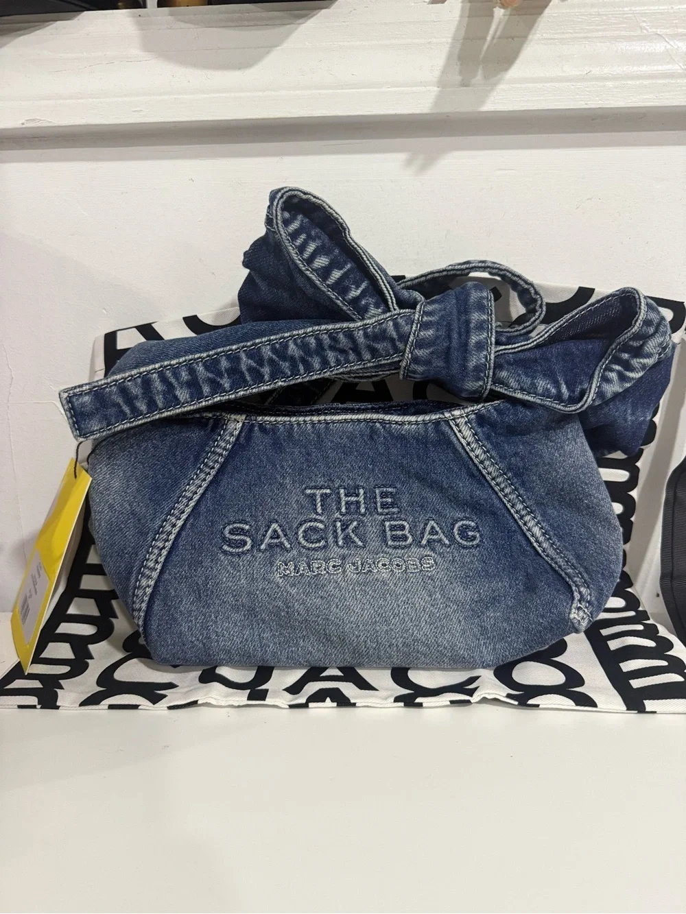 NWT Marc Jacobs The Bow Denim Mini Sack Bag